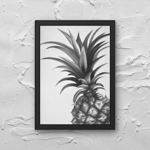 Original Pineapple Sketch | Pineapple Graphite Sketch | Pineapple Pencil Sketch | Charcoal Sketch | Graphite Sketch | Home Decor |Wall Decor