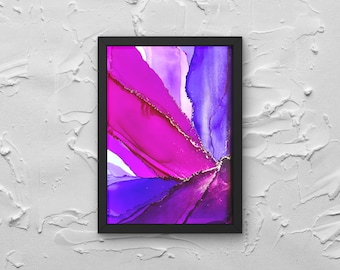 Original Abstract Art | Pink Purple Gold Abstract Art|  Alcohol Ink Art | Abstract Alcohol Ink | OriginalFluid Art | Fluid Abstract Ink Art