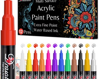  24 Colors Three Tips Paint Pens Paint Markers, Acrylic Markers  Pens With Fine Tip Medium Tip Chisel Tip, Acrylic Paint Pens for Rock  Painting, Wood, Canvas, Ceramic, Fabric, Arts and Crafts