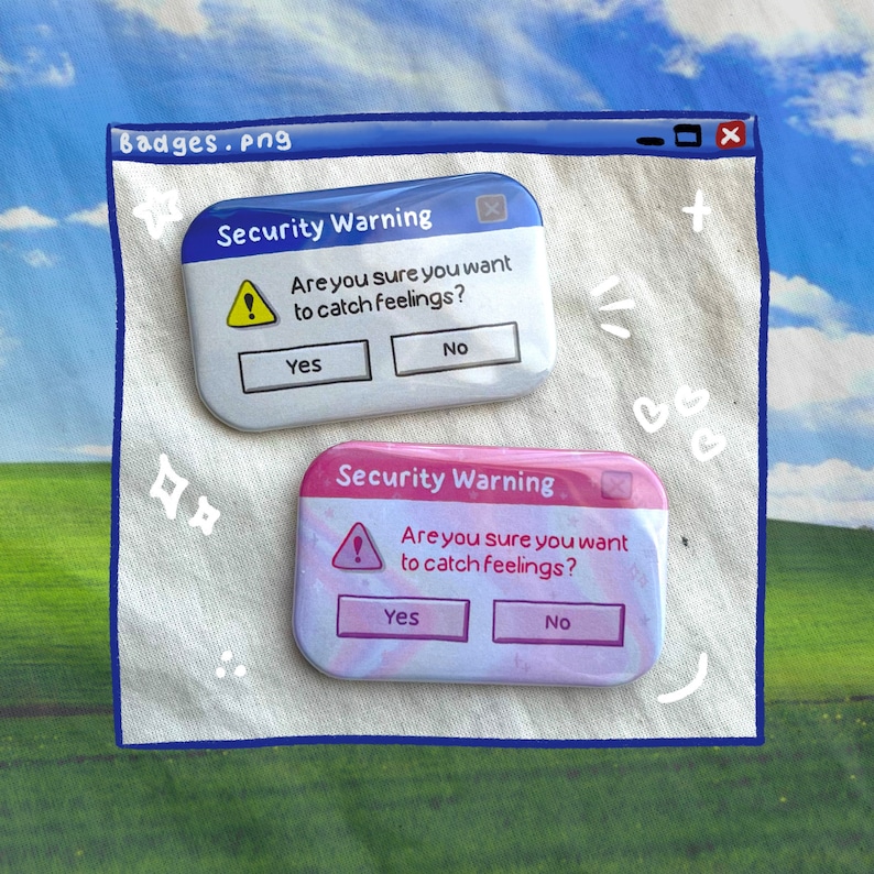 Windows Error Badge Aesthetic Windows XP Popup Original Etsy