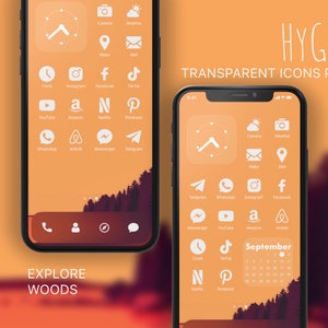 iOS 14 iPhone aesthetic TRANSPARENT EFFECT explore theme WOODS | Apple Home Screen Icons | iPhone Widgets | iPhone Wallpaper | App Icons