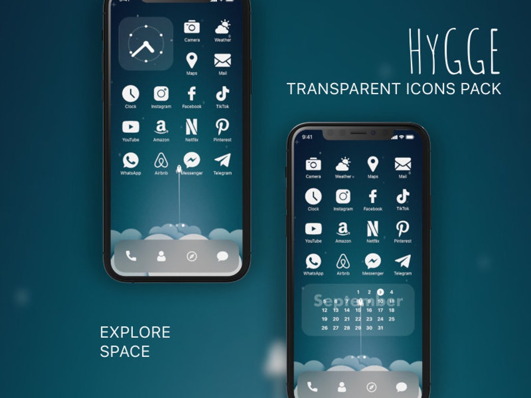 Ios 14 iPhone TRANSPARENT EFFECT Explore Space! | Apple Home Screen ...
