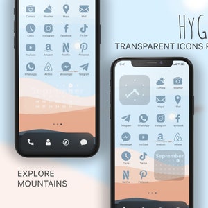 iOS 14 iPhone aesthetic TRANSPARENT EFFECT explore theme SEA | Apple Home Screen Icons | iPhone Widgets | iPhone Wallpaper | App Icons