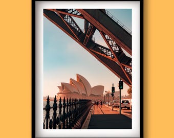 Sydney Opera House Foggy Sunrise Print | Sydney Harbour Home Office Decor, Travel Memory Gift, Australian Landmark Art, Sydney Souvenir Gift