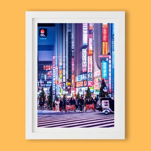 Impressão da Rua Godzilla em Shinjuku | Arte de Parede Tóquio, Japão, Fotografia Noturna Neon, Decoração de Paisagem Urbana Japonesa, Sem Moldura