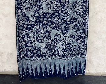 Indigo Hand-drawn Batik, Hand-dyed, Natural Dye, Indonesian Batik Tulis