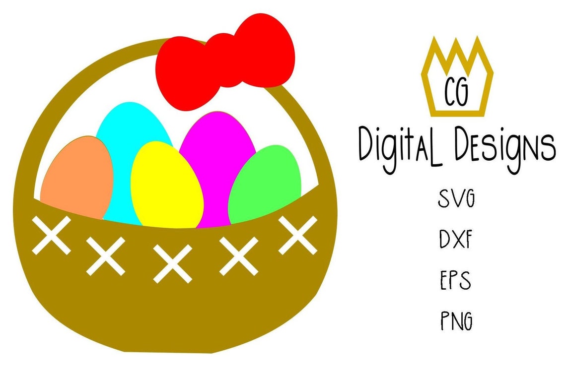 Easter Egg Basket SVG DXF EPS Digital Download Etsy
