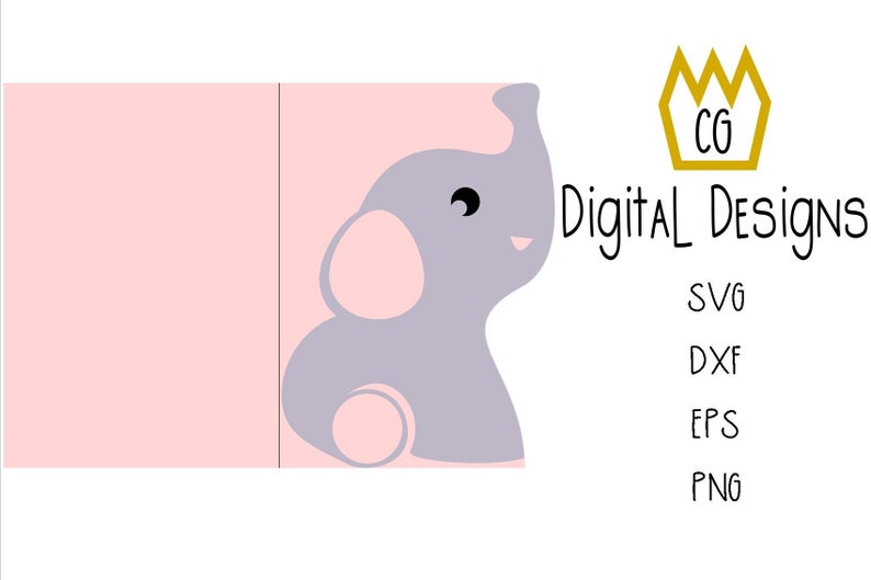Download Clip Art Digital Download Svg Dxf Eps Baby Elephant Card And Envelope Art Collectibles