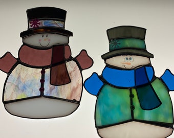 Stained glass snowman