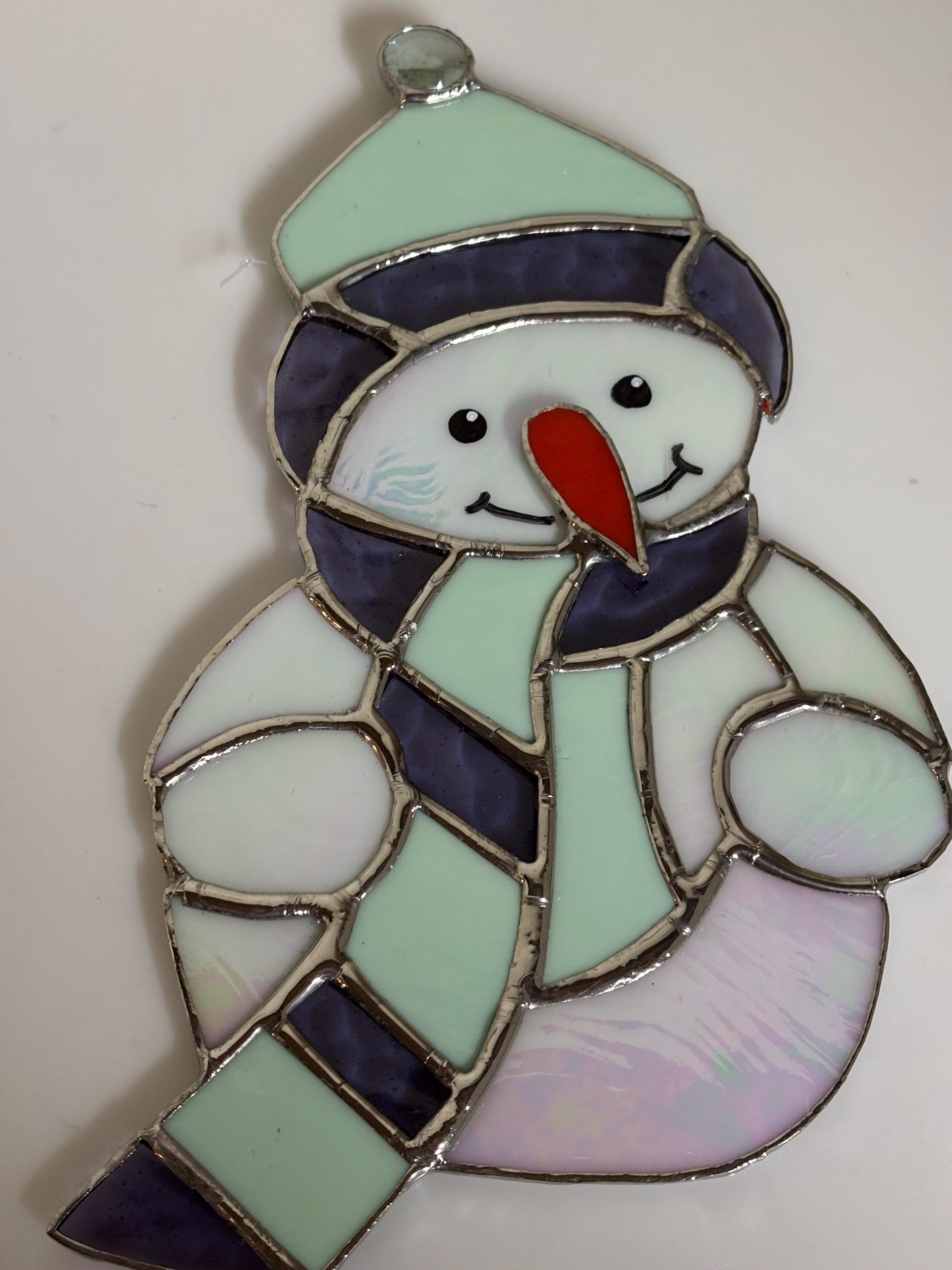 Stained Glass Snowman - Etsy