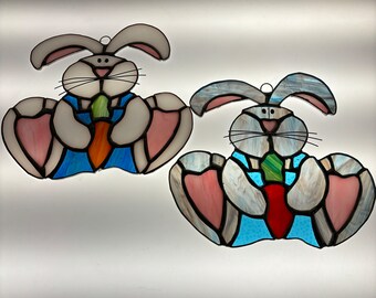 Stained Glass Easter's Day Bunny And Eggs Pattern Bundle, Bunny Easter