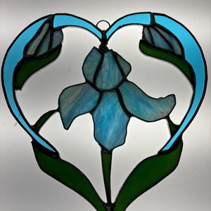 Stained glass iris heart