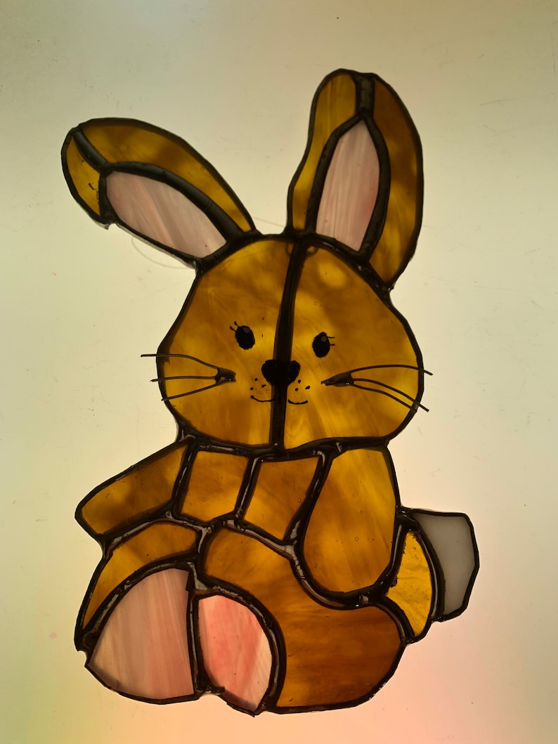Art Collectibles Suncatchers Stained Glass Bunny