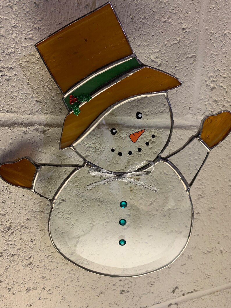 Stained Glass Snowman - Etsy