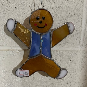 Stained glass gingerbread man