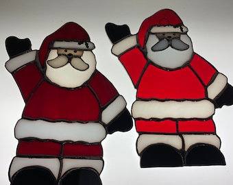 Stained glass santa