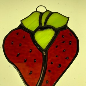 Stained glass strawberry