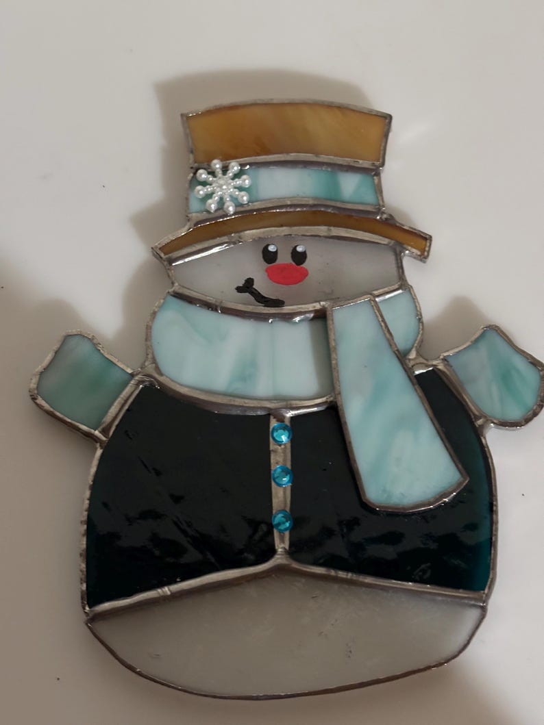 Stained Glass Snowman - Etsy