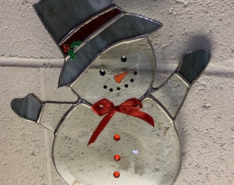 Stained glass snowman