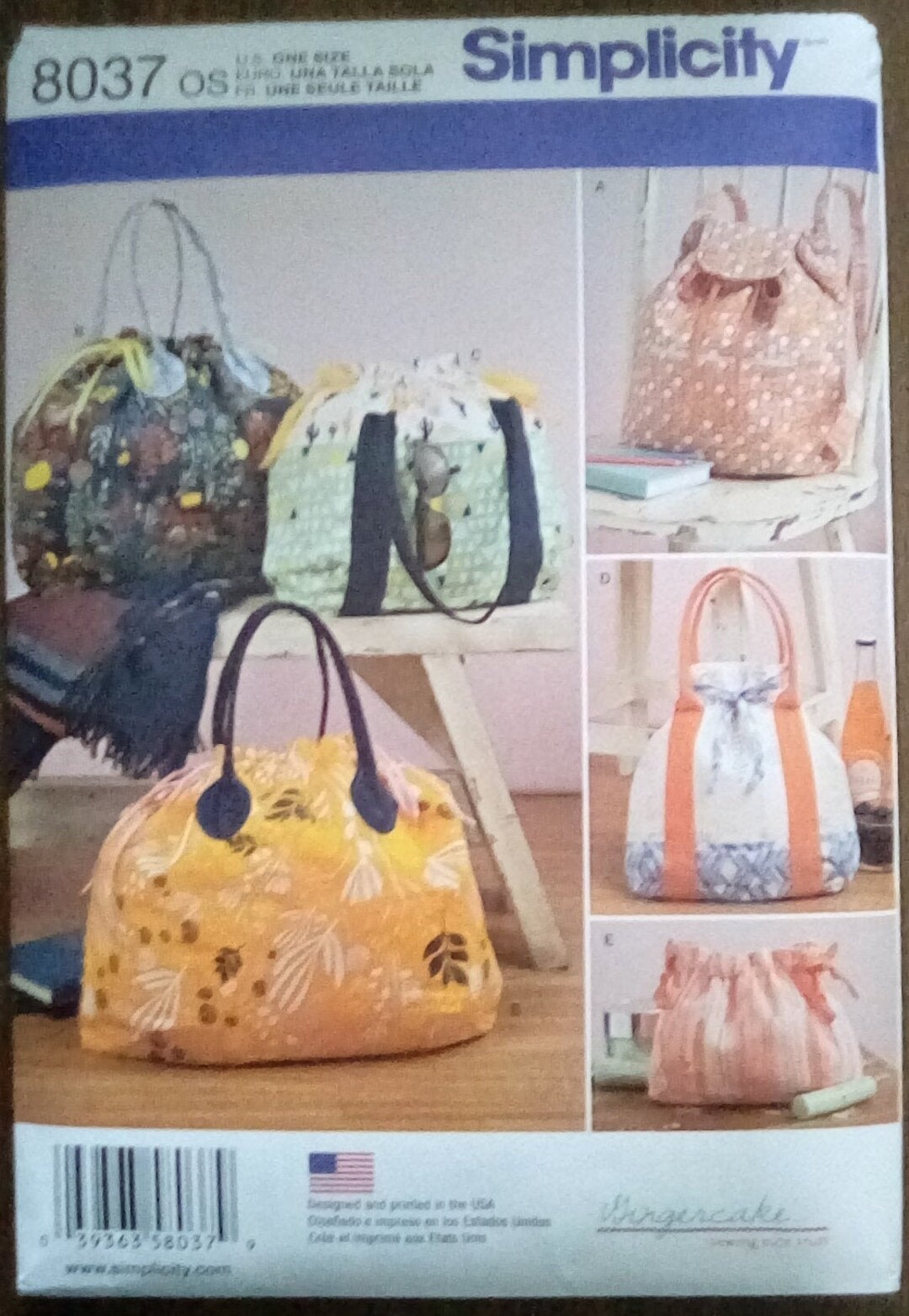 Gingercake for Simplicity Backpack, Totes and Cosmetic Bag Pattern ...