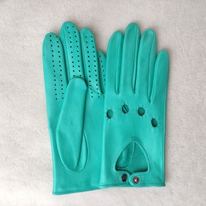 Unlined leather gloves Gloves for Driving Best gift for lady Turquoise Cognac light Yellow Dark brown Purple Petroleum Light Gray Red