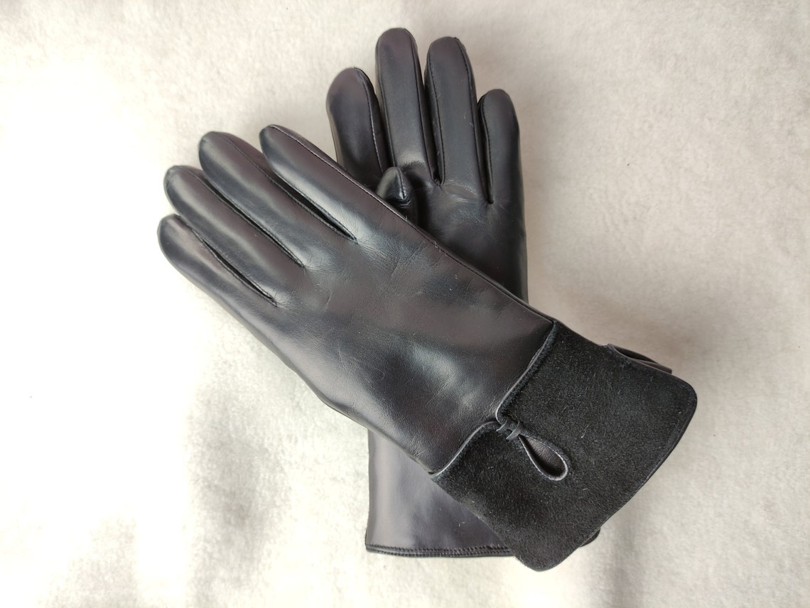 Sheep Furlined Leather Gloves Handmade Ladies Gloves Best Etsy UK