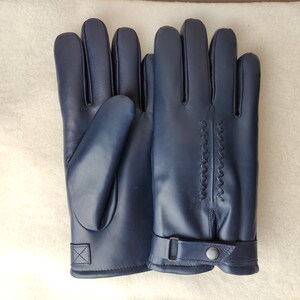 Sheep Fur Lined Leather Gloves: Handmade Warm Winter Driving Gloves