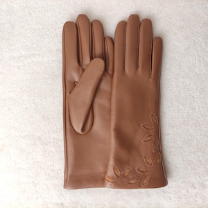 Cashmere / silk lined leather gloves Handmade Ladies Gloves Gloves for Driving Best gift for lady Black Chocolate Dark blue Eucalyptus