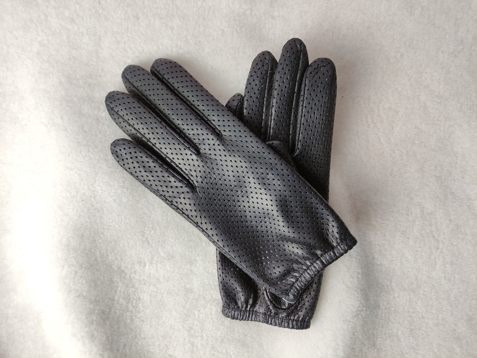 Men Perforated Leather Gloves Men Gloves Gloves for Driving Etsy UK