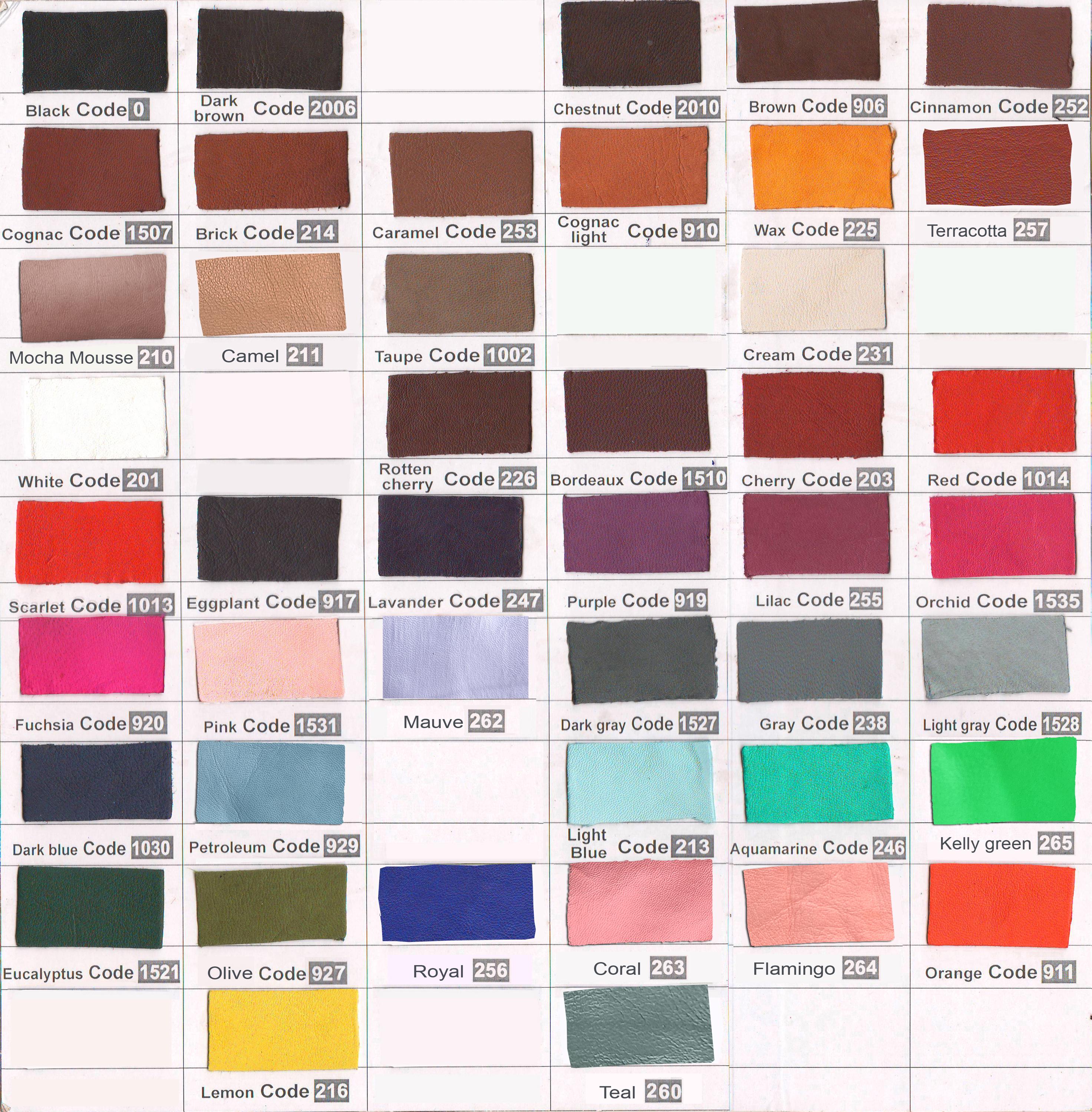 Italian Leather Glove Color Palette - Etsy
