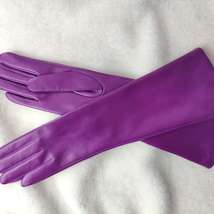 Handmade Lambskin Leather Gloves: Long, Cashmere Lined, Warm Winter Gift