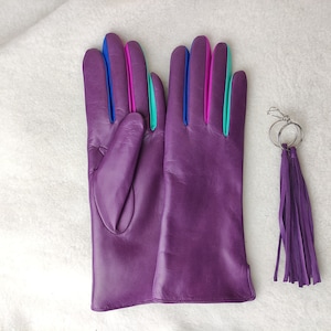 Cashmere / silk lined leather gloves Handmade Ladies Gloves Gloves for Driving Genuine  leather gloves Best gift for lady Black Dark blue