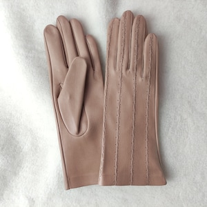Ungefütterte Lederhandschuhe Handgefertigte Damen Handschuhe Handschuhe zum Fahren Bestes Geschenk für Dame Ecru Blau Hellblau Beige Türkis Dunkelblau