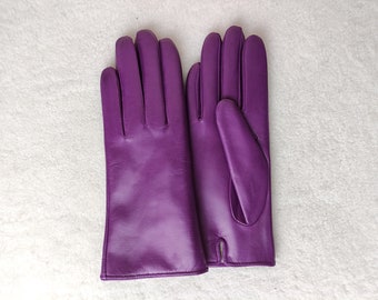 Gants en cuir doublés de cachemire/soie Gants pour femme faits main Gants de conduite Meilleur cadeau Rose Prune Gris Beige Pétrole Iris Taupe Fuchsia