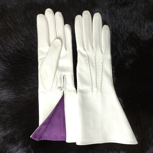 Titanic Rosa Gloves Long silk lined 29 cm leather gloves Handmade Ladies Gloves Genuine leather gloves Best gift for lady