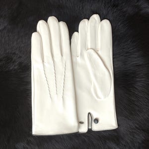 Men long fashion leather gloves with button Handmade Men Gloves Gloves for Driving Best gift for boyfriend Gloves for drive