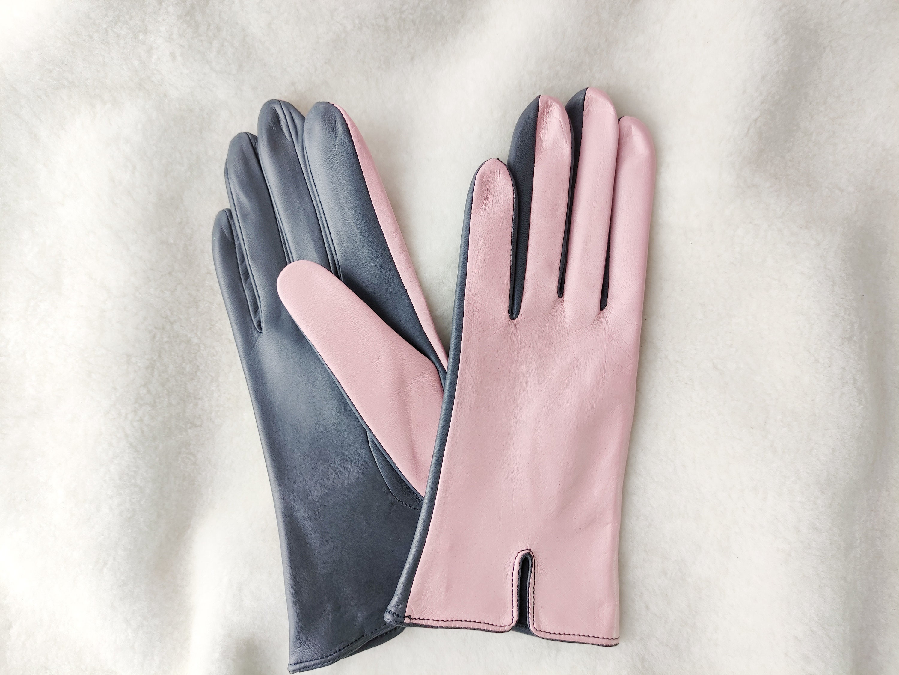 Pink Leather Gloves Handmade Ladies Gloves Gloves for Driving Etsy