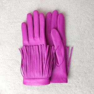 Cashmere / silk lined leather gloves Handmade Ladies Gloves Gloves for Driving Genuine  leather gloves Best gift for lady Cognac
