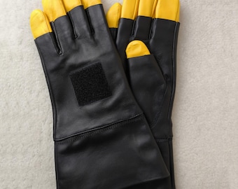 Luvas de couro Mandalorianas, luvas Mando sem forro e sem armadura.