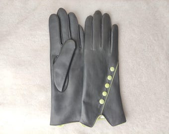 Guantes de piel de napa hechos a mano: forrados en cachemira o seda, regalo de invierno