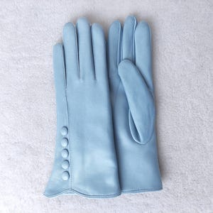 Cashmere / silk lined leather gloves Handmade Ladies Gloves for Driving Gift Petroleum Pink Light blue Beige Black Orchid Cognac light