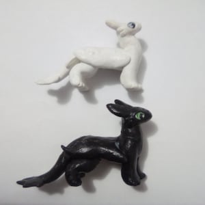Toothless and light fury clay art