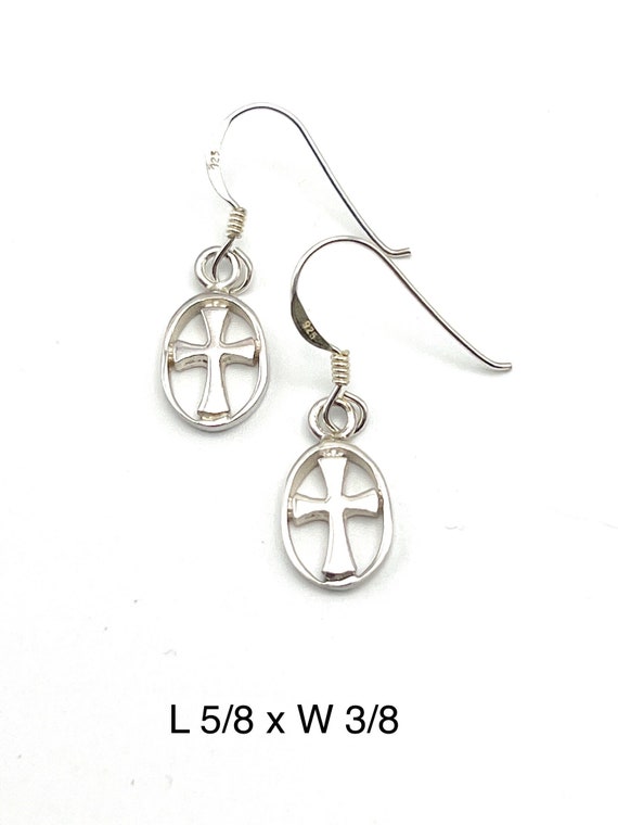 Vintage 925 Sterling Silver Earrings-Religious Ea… - image 8