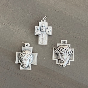 Catholic Four Way Medal-Religious Medal-Cruciform-Catholic Symbols Medal-Ecco Homo-Jesus Christ Crown Of Thorns-Head Of Christ Medal