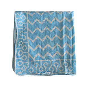 Hand Block Printed Cotton Bandana: Natural Dye Indian Head Wrap