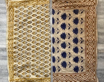 Conjunto de pañuelos de algodón hechos a mano: tintes naturales, estampado a mano