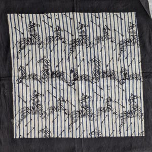 Hand Block Printed Cotton Bandana: Natural Dye Indian Head Wrap
