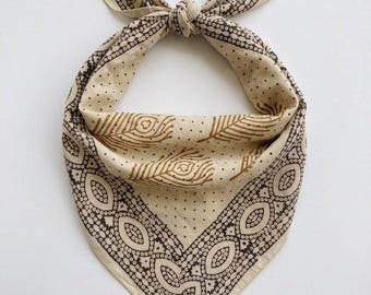 Indian Handmade Bandana | Block Print Cotton Hair Scarf | Boho Style