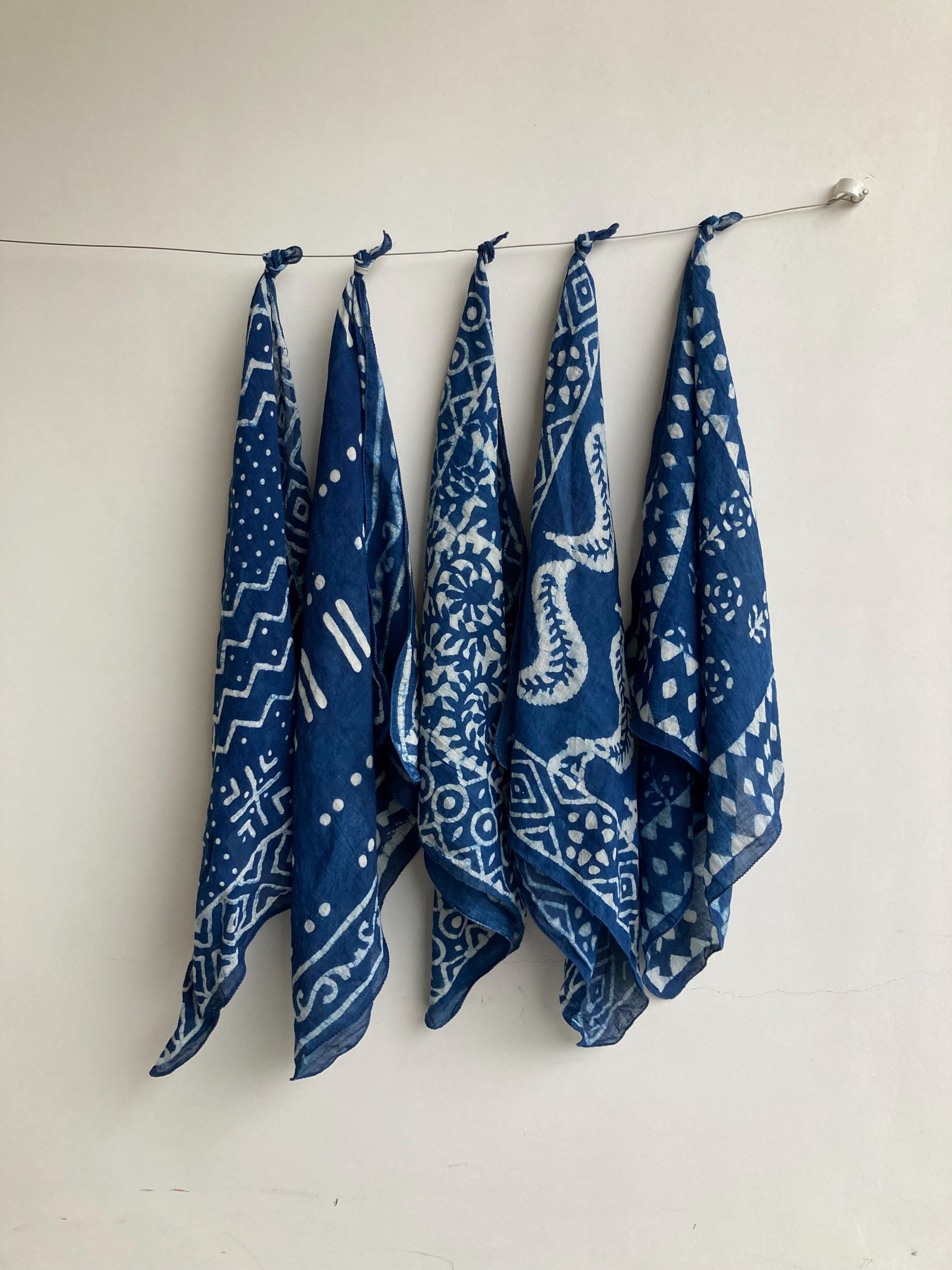 Sciarpa Bandana Paisley Blu XL 27x27 - Cotone 100% - Nuova Con Etichette