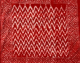 Bandana med geometriskt handtryck – ekologisk bomull, 51 x 51 cm halsduk
